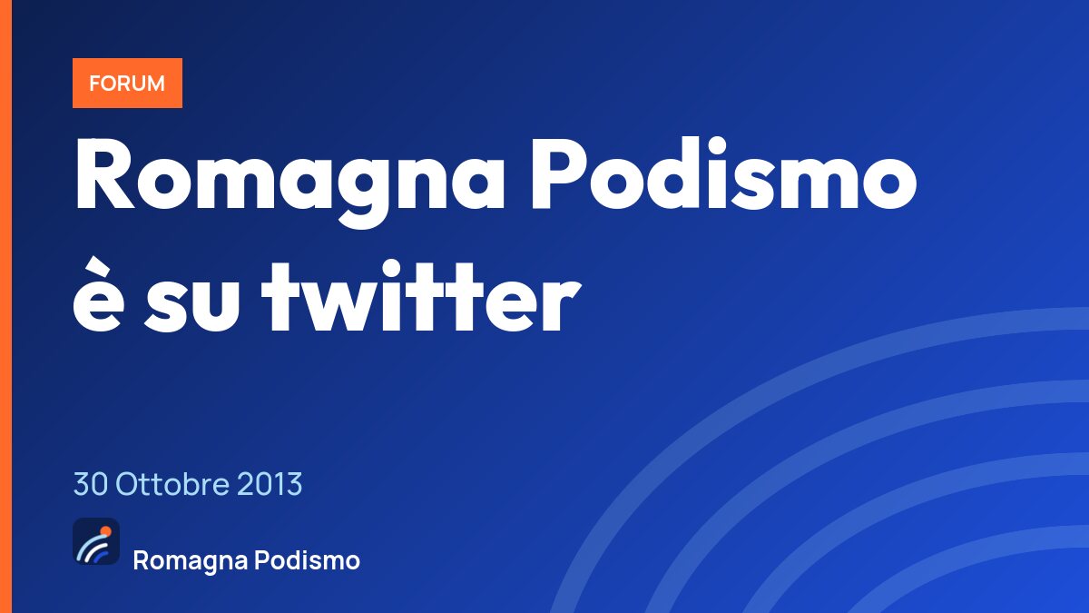 Romagna Podismo è su twitter
