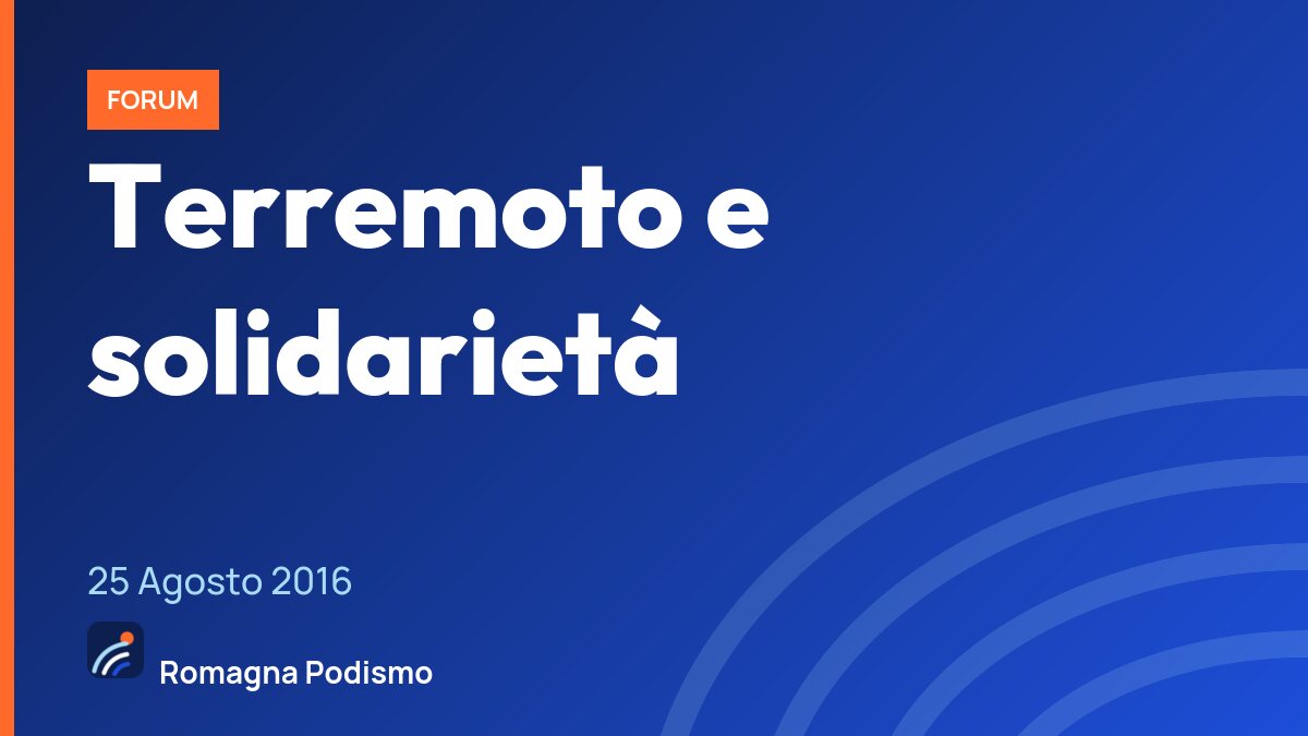 Terremoto e solidarietà